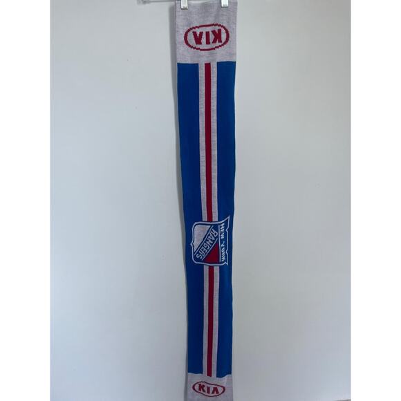 New York Rangers Scarf Men One Size Blue Red White Knit Logo KIA Promo NHL - Picture 1 of 6
